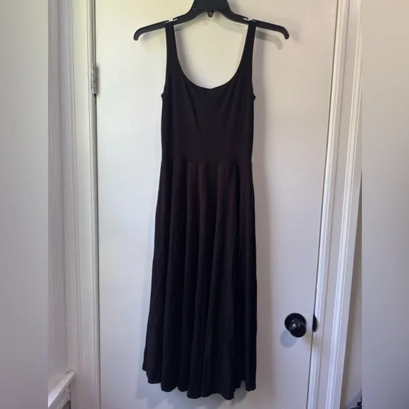 Reformation Rou Knit Black Midi Dress